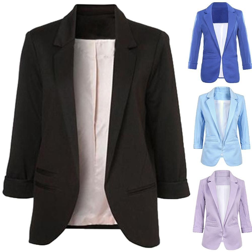 Women Striped Business Blazer Suit Casual Long Sleeve Lapel Jacket Jackets Coats