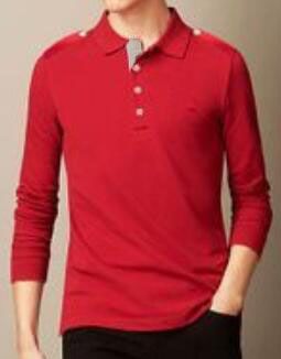 black long sleeve polo shirt with red horse