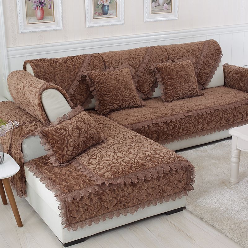 Thicken Plush Fabric Sofa Cover Lace Slip Resistant Slipcover Seat European Style Couch Cover Sofa Towel For Living Room Decor Sofa Protector Cover Thicken Plush Fabric Sofa Cover Lace Slip Resistant Slipcover Seat European Style Couch Cover Sofa Towel For Living Room Decor Sofa Protector Cover
