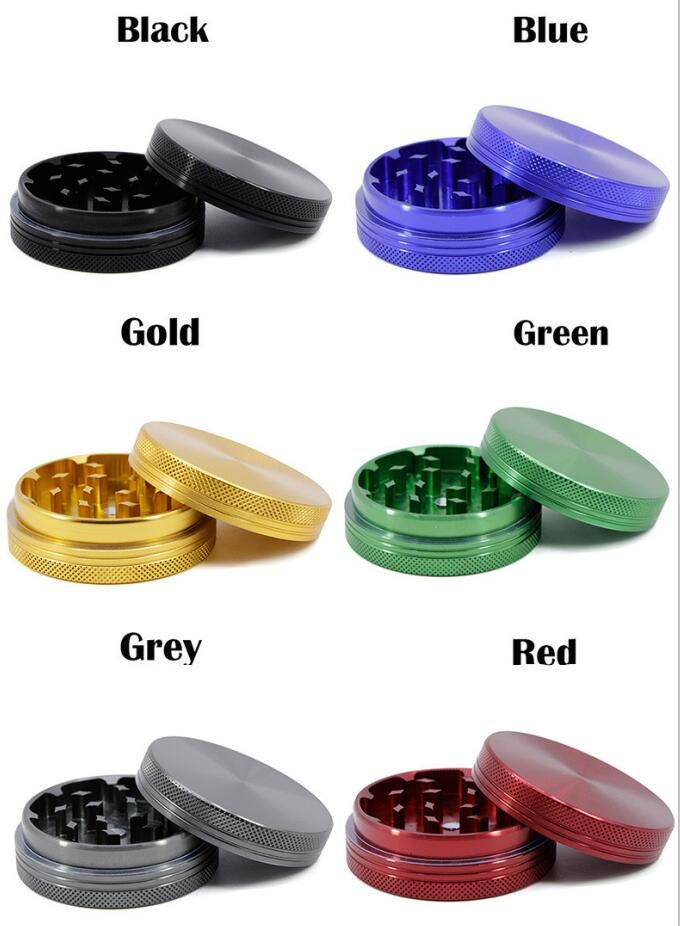 2021 2 Layers Aluminum Herb Grinder 55mm Herbal Grinders Tobacco Grinder Smoke Crusher Smoking