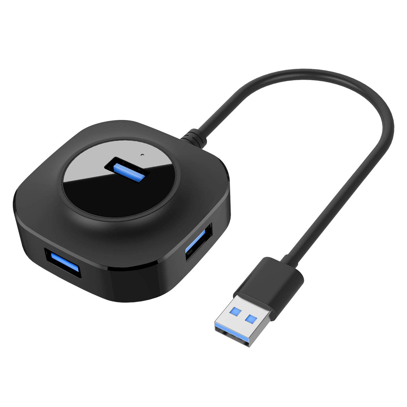4 Ports USB 3.0 Hub 5Gbps Speed Compact Adapter Converter for PC Laptop D