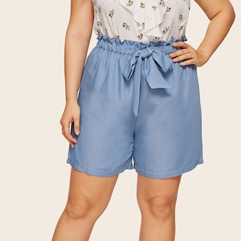 shorts cintura alta plus size