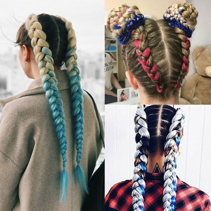 Grosshandel Crochet Braids Kunsthaar 24 Zoll Jumbo Braiding Hair 100g Pack Blonde Grey Crochet Twists Braids Haarverlangerungen Von Elena Cosmetics