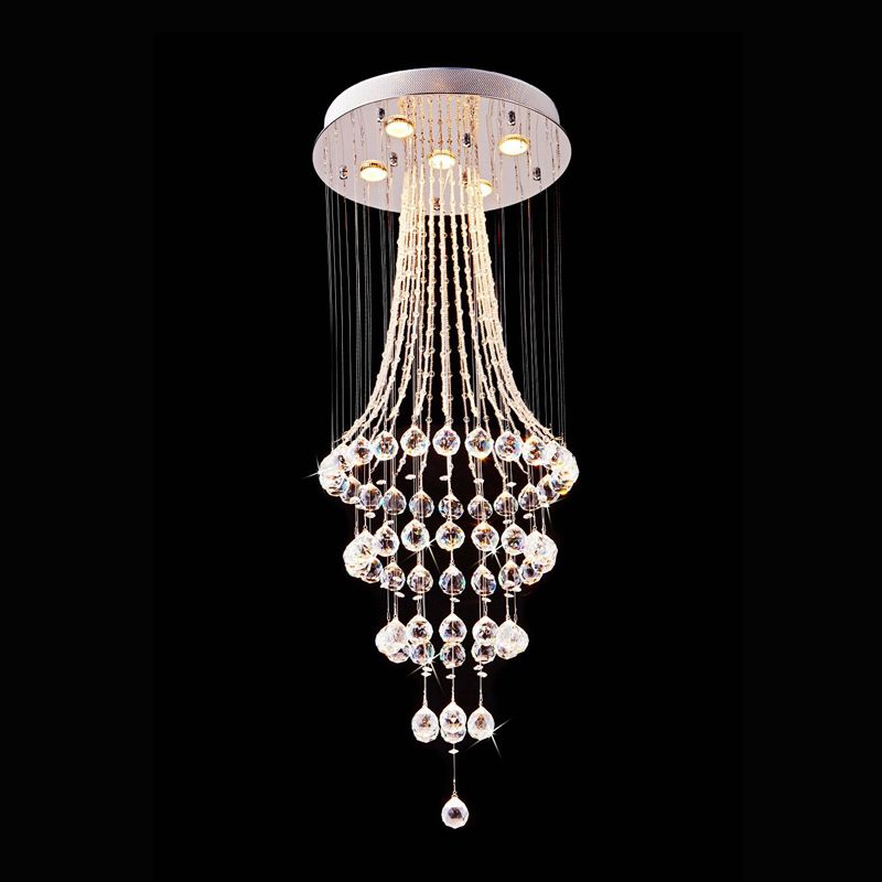 Crystal Raindrop Chandelier Lighting Flush Mount Led Ceiling Light