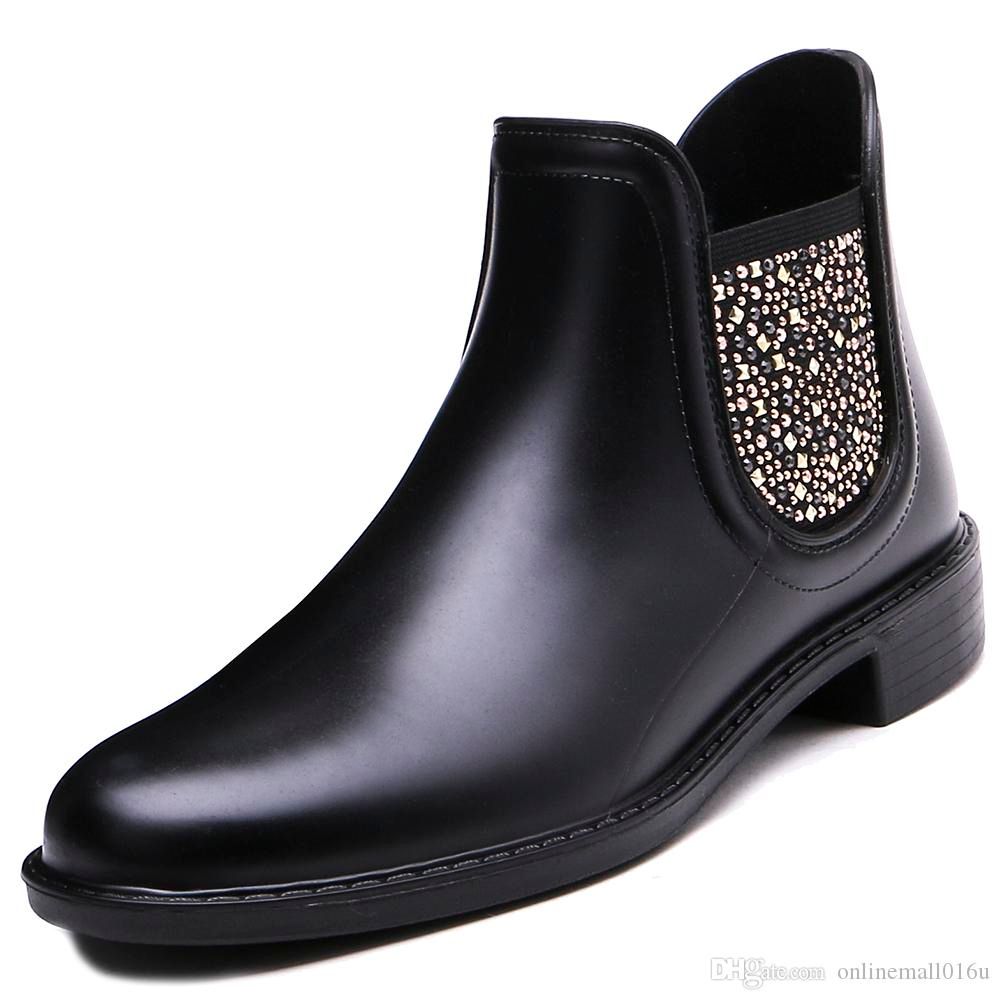 rhinestone rain boots