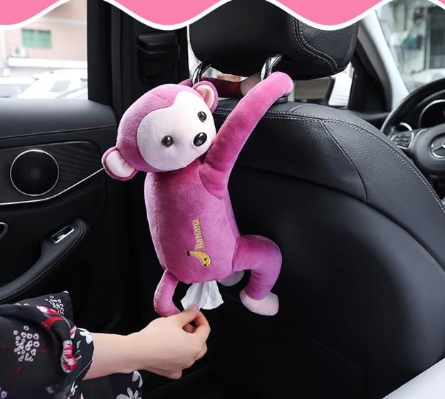 Boite De Tissu De Voiture Creatif Singe Pipi Voiture Jeu A Double Usage Voiture Attache A La Bande Dessinee Mignonne Dans La Boite Du 7 38 Dhgate