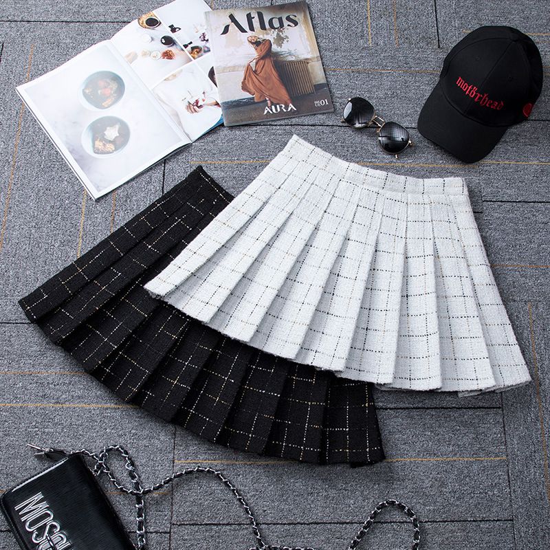 black and white plaid skirt plus size