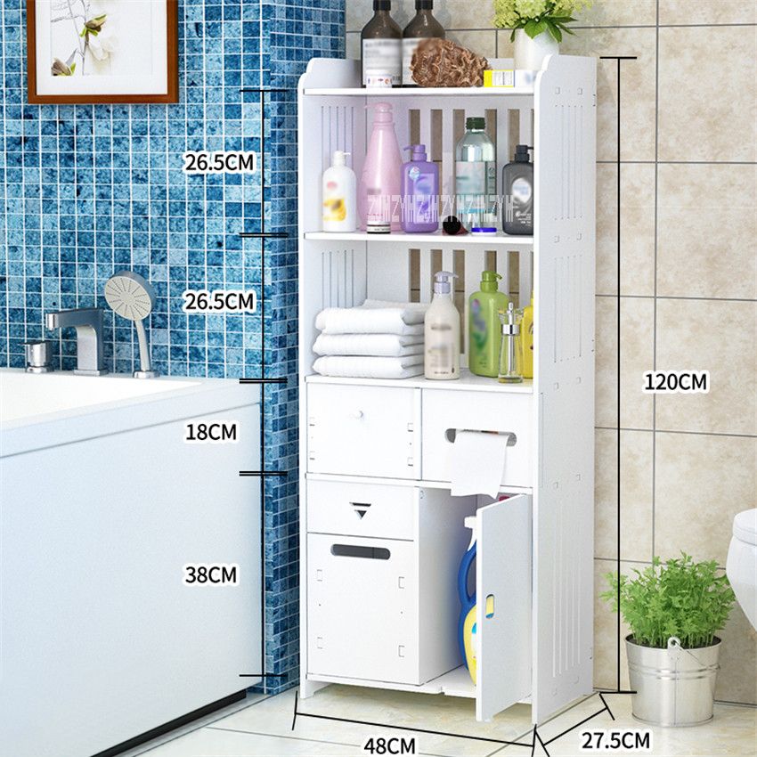 tall white bathroom storage cabinet