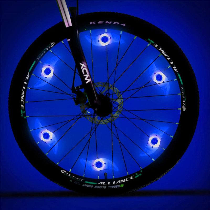 6 bule bike wheel lights