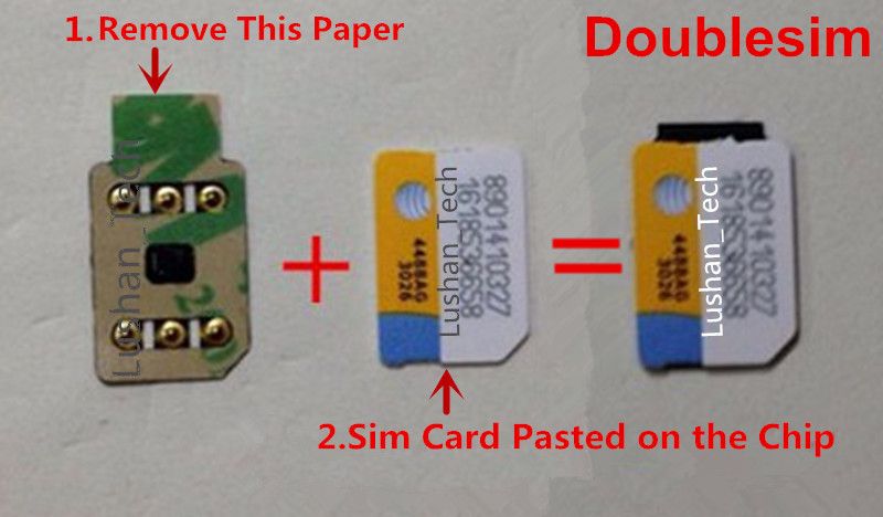Free Dhl 3m Adhesive Double Sim Unlock Card With Auto Pop Up Menu
