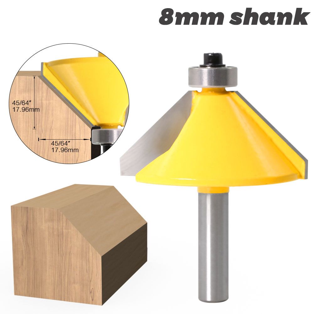 Compra 8mm Caña Alta Calidad Grande De 45 Grados Chaflán Biselado Ribete  Router Broca De Corte De Madera De Herramientas Para Trabajar La Madera  Fresas Barato | Entrega Rápida Y Calidad | Es.Dhgate