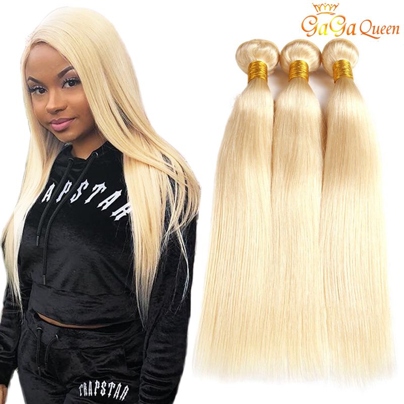 613 Blonde Peruvian Straight Hair Weave 3 Bundles Peruvian Virgin