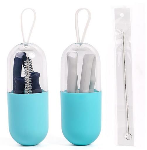 Straws Reusable Silicone Collapsible Flexible Drinking Straws 4 Color Pack 200mm
