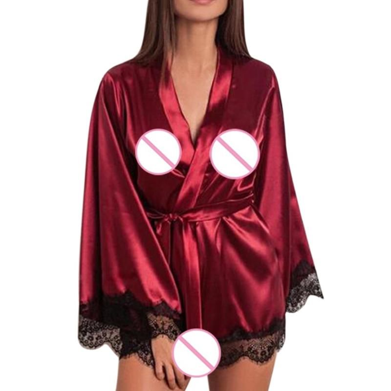 long sleeve satin nightdress