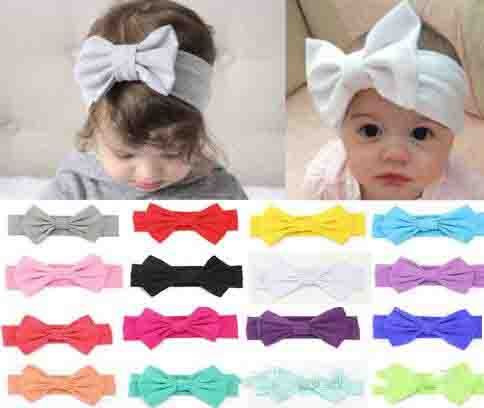 Bebé Bowknot de Algodón Niñas cintas para cabello Turbante para Niña Diademas Moda