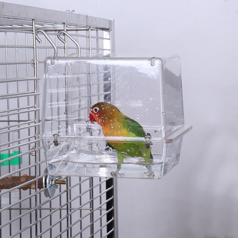 Gran Ajustable Jaula De Baño Para Pájaros Con Doble Gancho Gran Ajustable Jaula De Baño Para Pájaros Con Doble Gancho