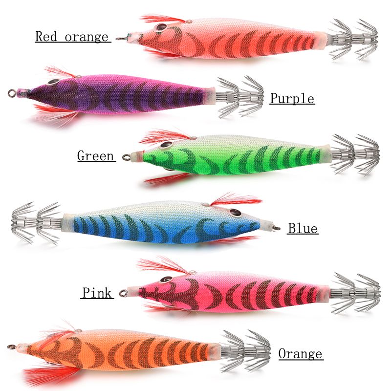 Squid Jig Fishing Bait Shrimp 3pcs//lot Artificial Fishing Lures Octopus 7cm