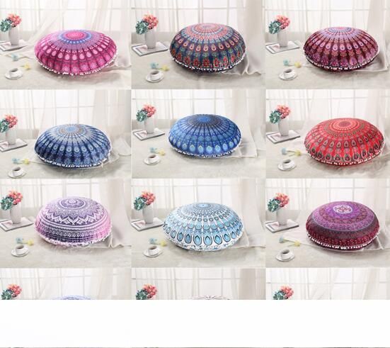 75cm 75cm Round Mandala Ombre Pillow Case Decorative Boho Throw