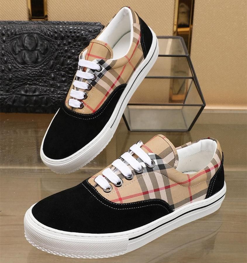 burberry vintage check cotton sneakers mens