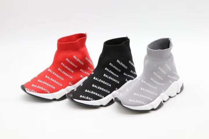 Compra Zapatos De Moda Para Niños Diseñador Negro Rojo Gris Colores Deportivo  Botín Deportivo Resbalón En + Tejido Elástico Diseño De Letras Zapatillas  De Deporte De Moda Para Niños De La UE