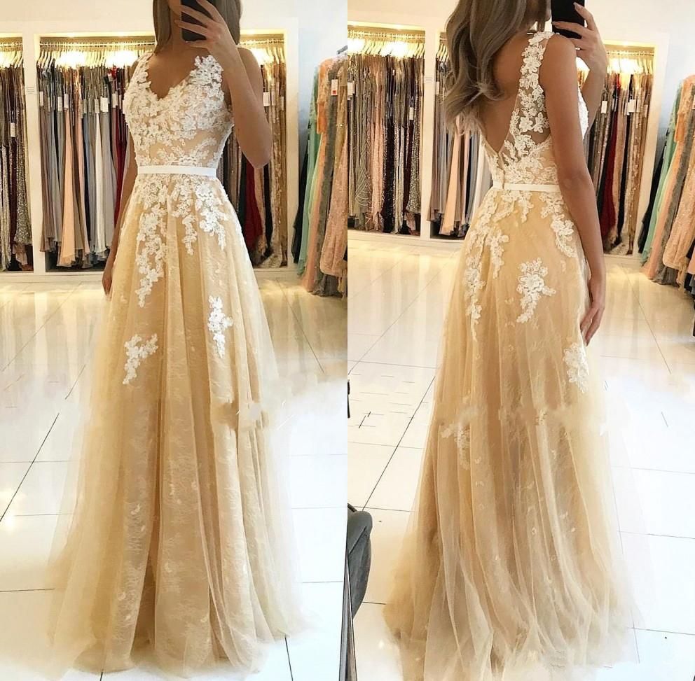 vestido de formatura champanhe