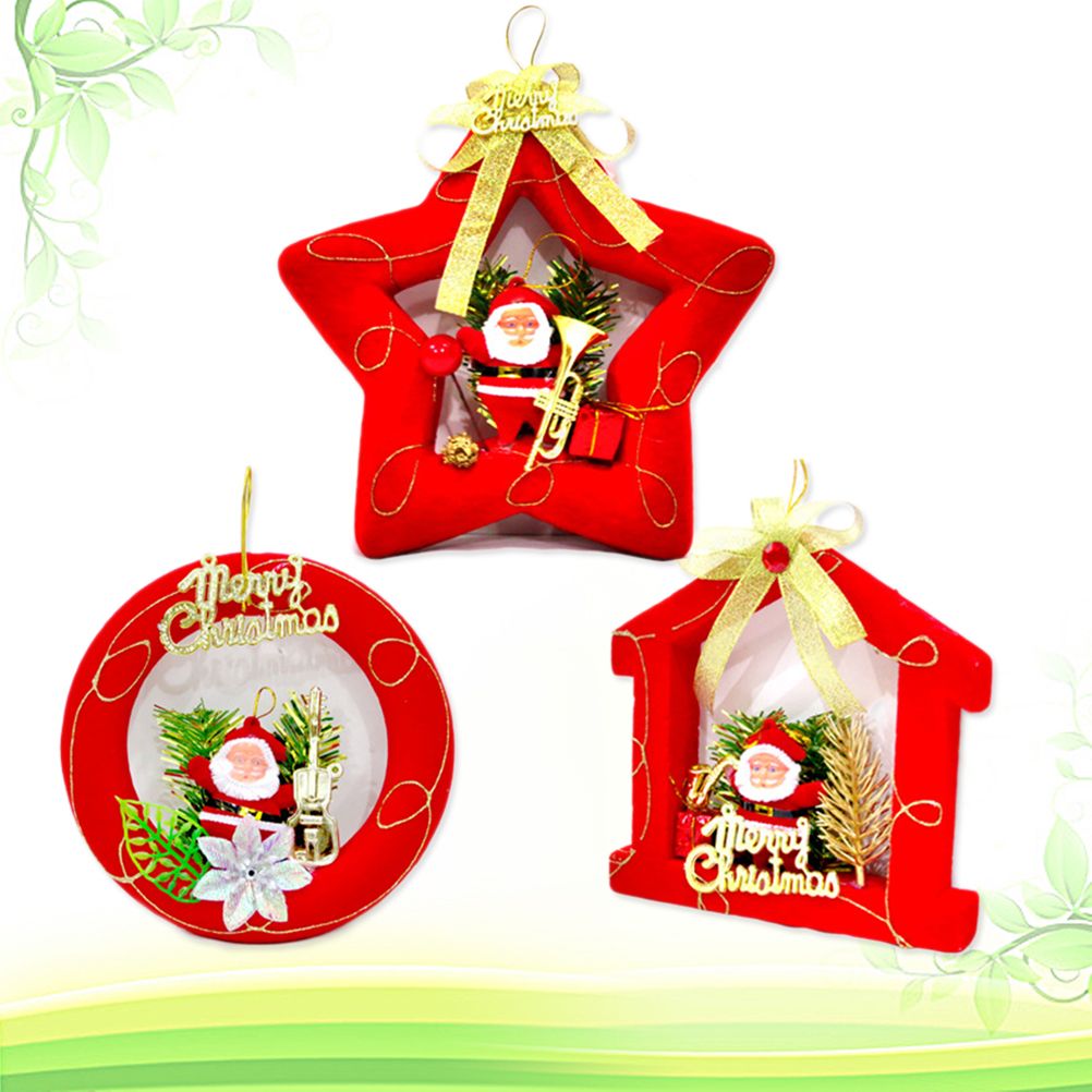 3PC Christmas decoration tree party supplies car deer tree decoration pendant VQ