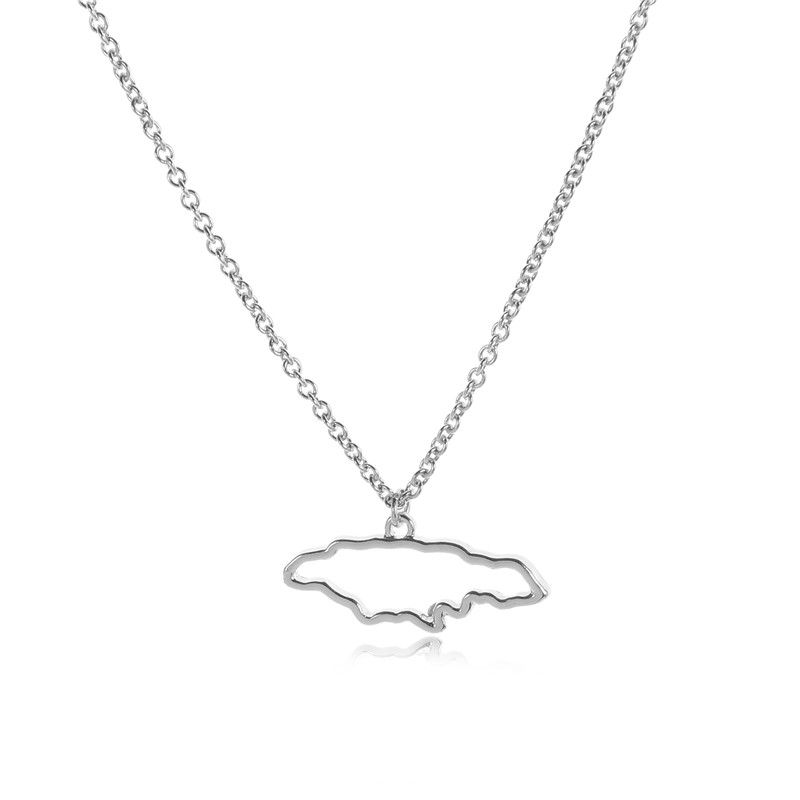 Mens necklace Map Of Jamaica With City Pendant Necklaces For Women Girls Stainless Steel Jamaica Maps Chains Gold Color Itmes