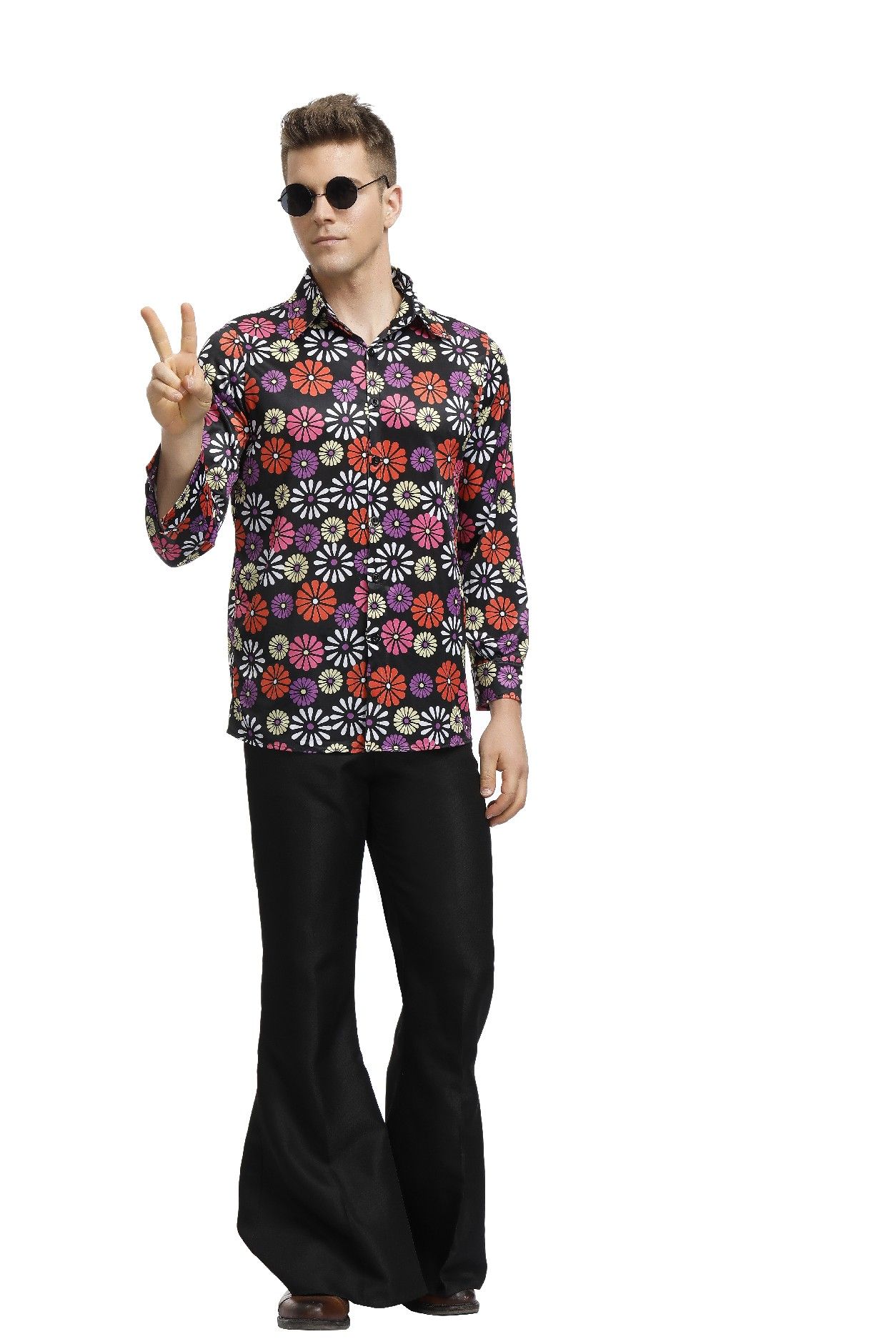 Disfraz de hippie sexy para hombre, disfraz de hippie, 60s, 70s, Flower  Power Outfit M XL MS4177A