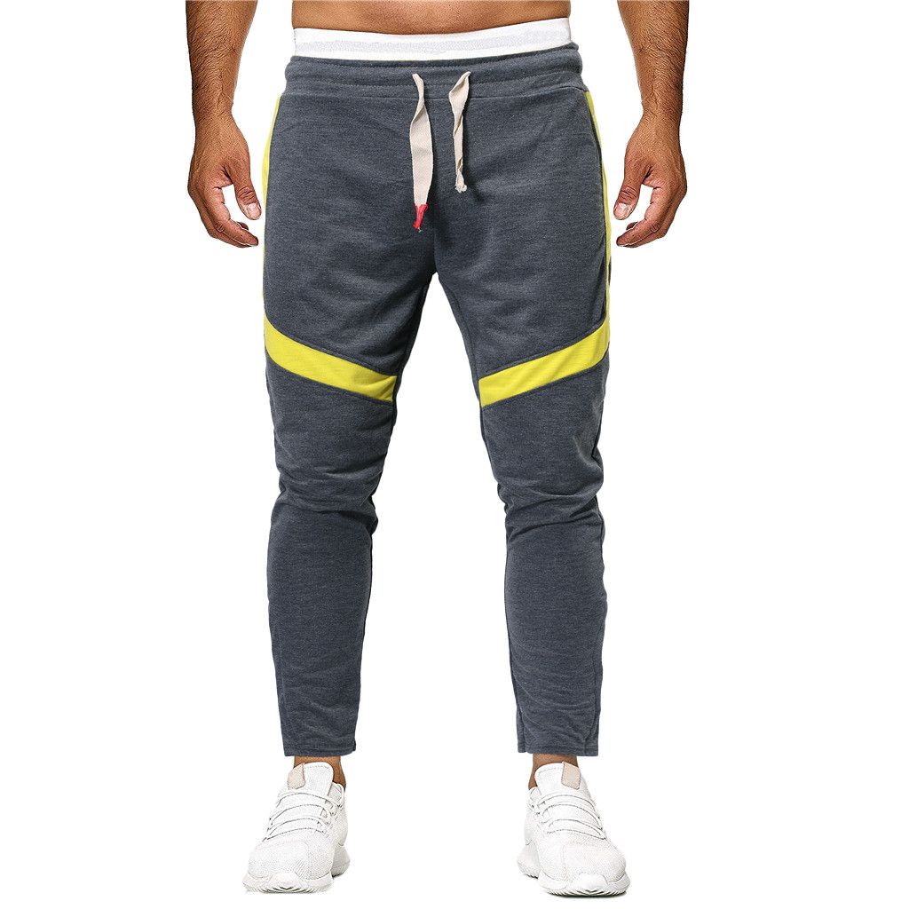 Acquista Moda Uomo Pantaloni Estate 2019 Sport Casual Slim Fit Giunto Flag Patchwork Sciolto Coulisse Pantaloni Della Tuta Streetwear Pantalon Hom A 33 36 Dal Benedica Dhgate Com