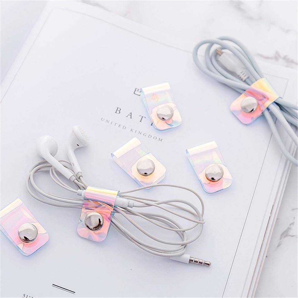 2020 Cute Cable Winder Earphone Buckle Cable Organizer Laser Color