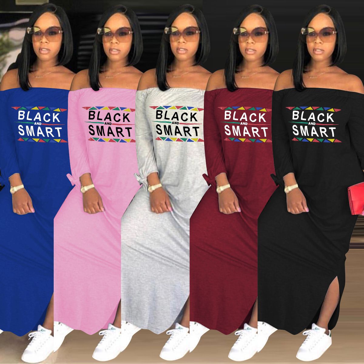 black off the shoulder t shirt dress