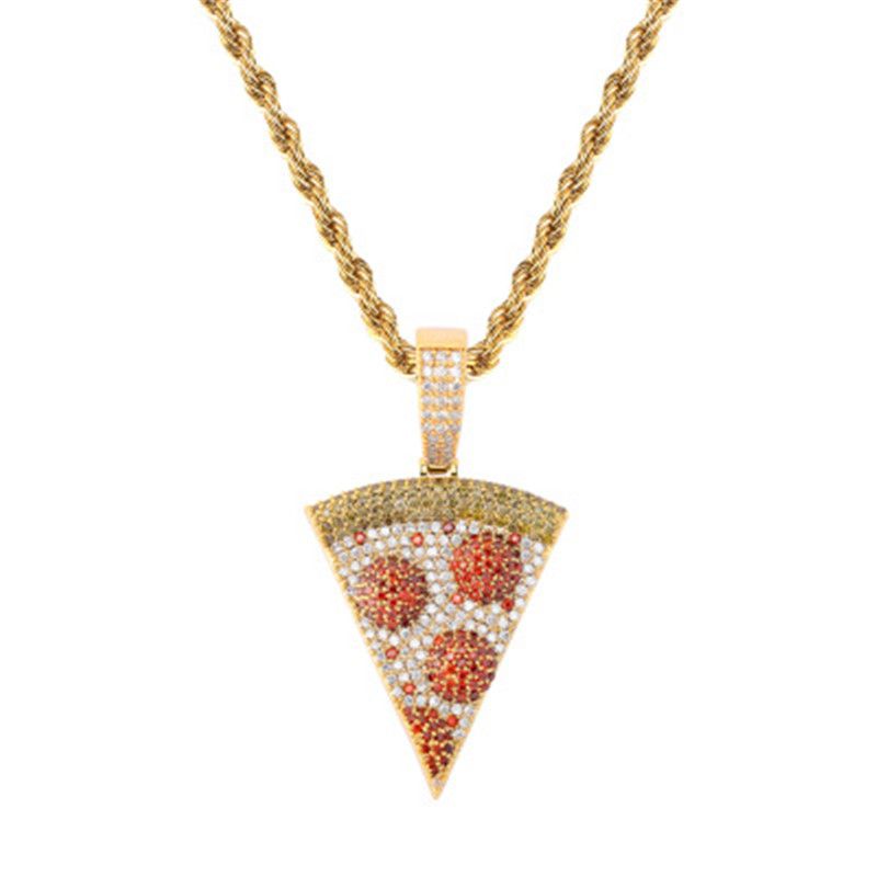 Pizza colgante collar oro chapado en oro cobre incrustado cúbico circonia pizza  colgante 60 cm cadena de acero inoxidable hip hop joyería 2022 Desde  azalea180306, 25,56 € | DHgate Móvil