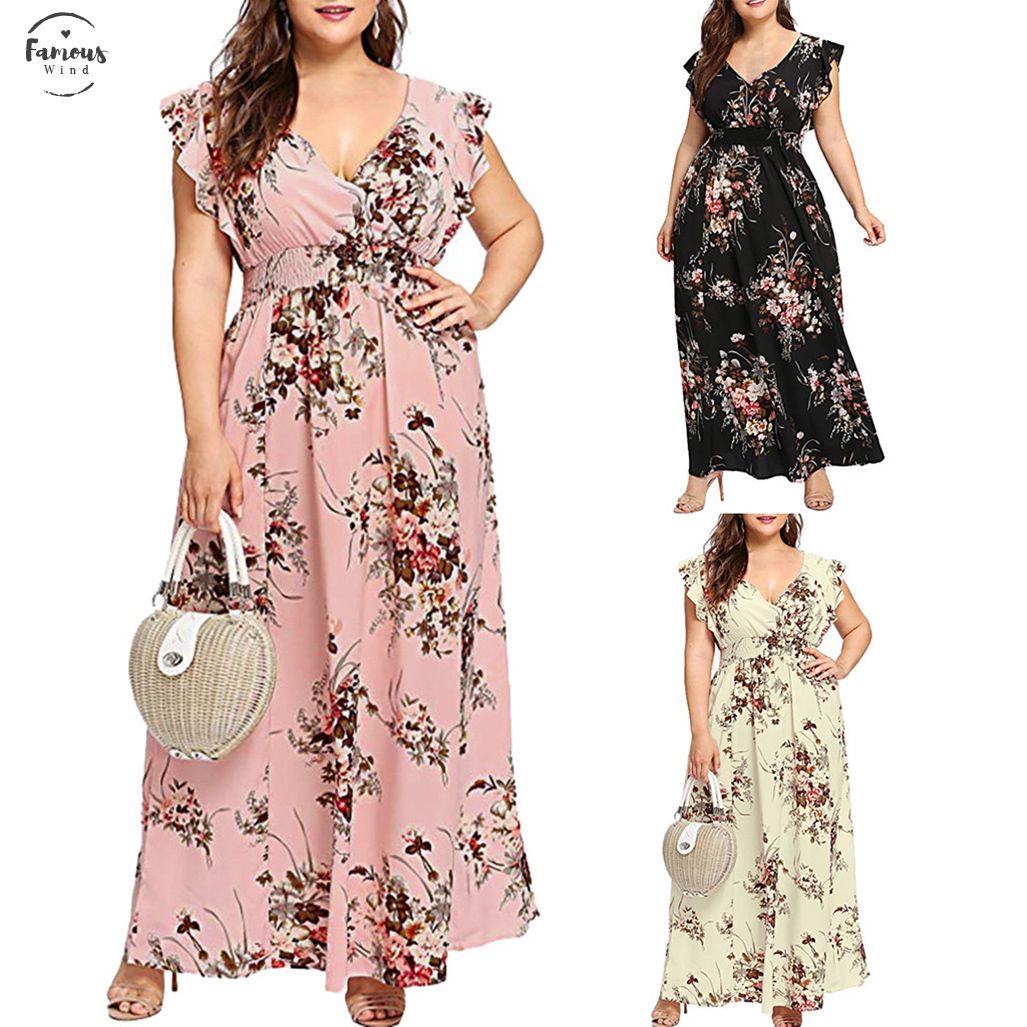 plus size colorful maxi dresses