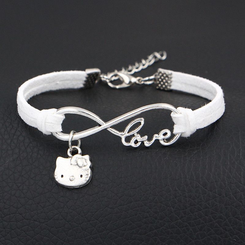 Nuevo-Amistad Pulsera De Infinito Ancla Pulsera De Cuero 4