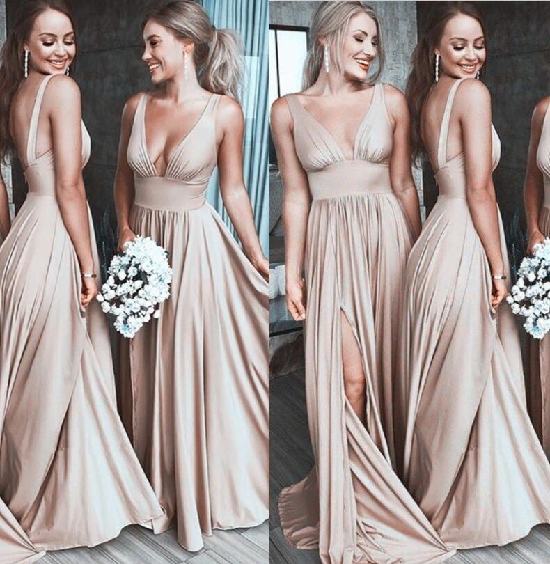 champagne gold bridesmaid dresses