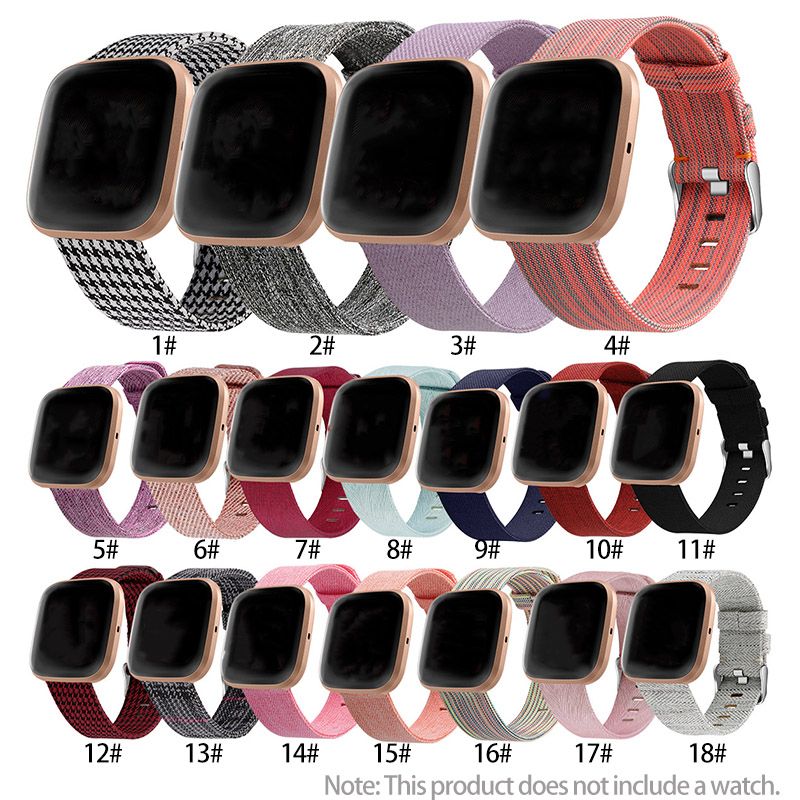 For Fitbit Versa 2 Watch Band Nylon Denim Canvas Strap Stylish Casual