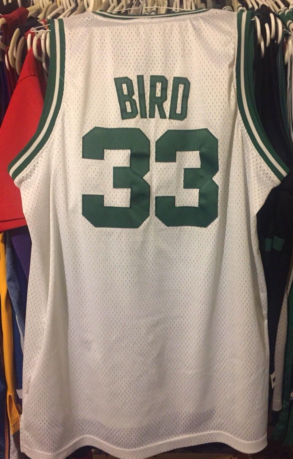 white larry bird jersey