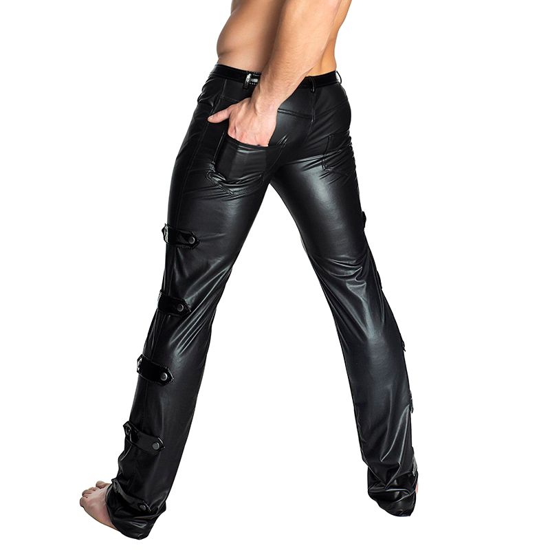 Acquistare Maschio Pantaloni Di Pelle Nera Faux Degli Uomini Della Novità  Pantaloni A Sigaretta Dritta Moto Biker Calzamaglia Mens Leggings Slim  Misura Stretta Pantaloni Uomo Club Wear Economico | Consegna Veloce E