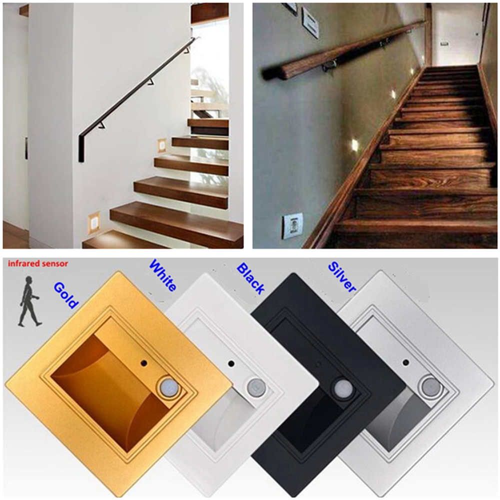 2019 Recessed Wall Sconce Light With Motion Sensor 1 5w Led Stair Light Ac100 260v Stairway Corridor Wall Foot Lamp Step Lights From Zhexie 25 33