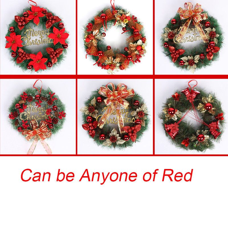 30cm Hanging Christmas Wreath Garland Ball Cone Xmas Ornaments