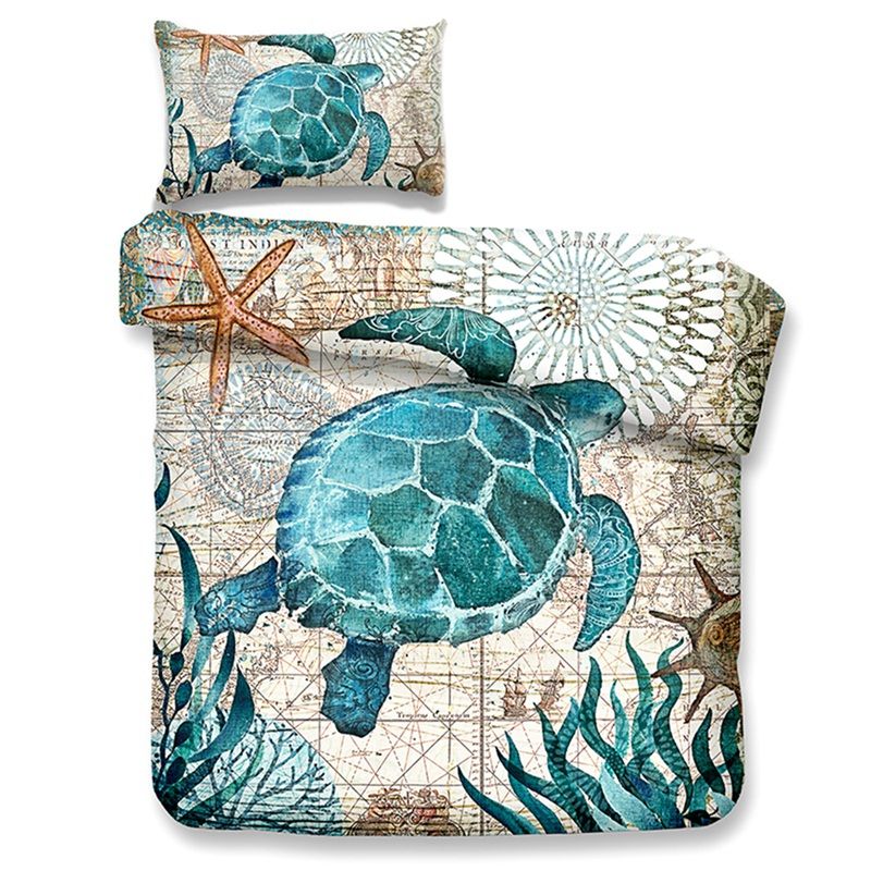 New Turtle Bedding Aqua Turquoise Ocean Beach Themed Hawaiian