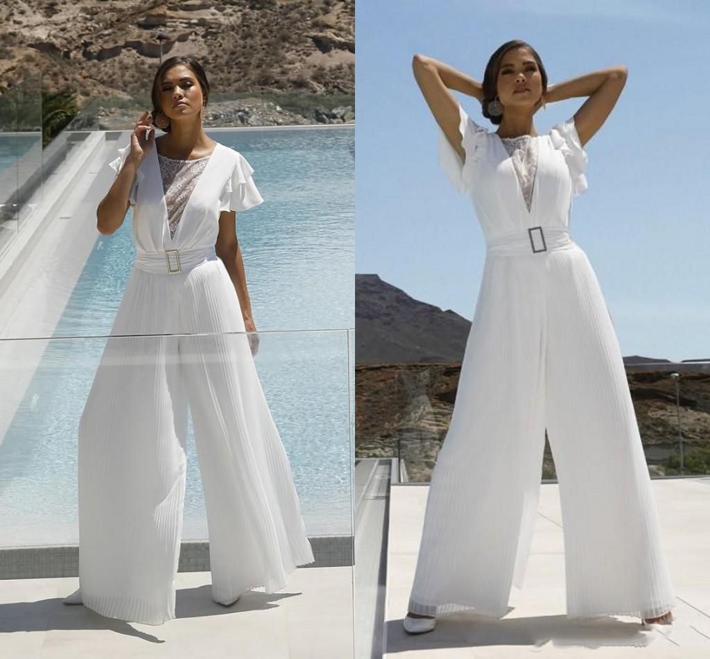 white pantsuit for wedding