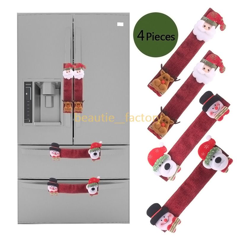 compre navidad nevera cubiertas de manijas de puerta guantes de refrigerador lindos protector de electrodomesticos de cocina decoracion decoracion de