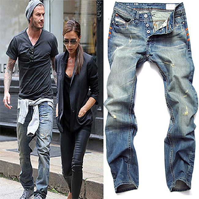 david beckham ripped jeans