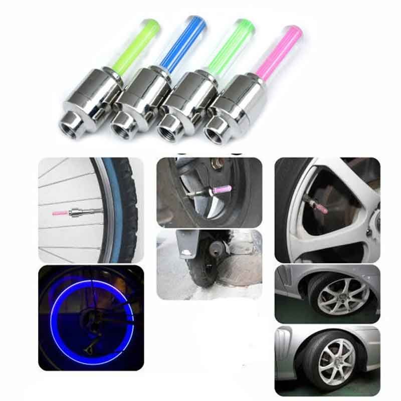 Motion Activated LED Glow Bike Car Motorcycle Tire Valve Caps Wheel