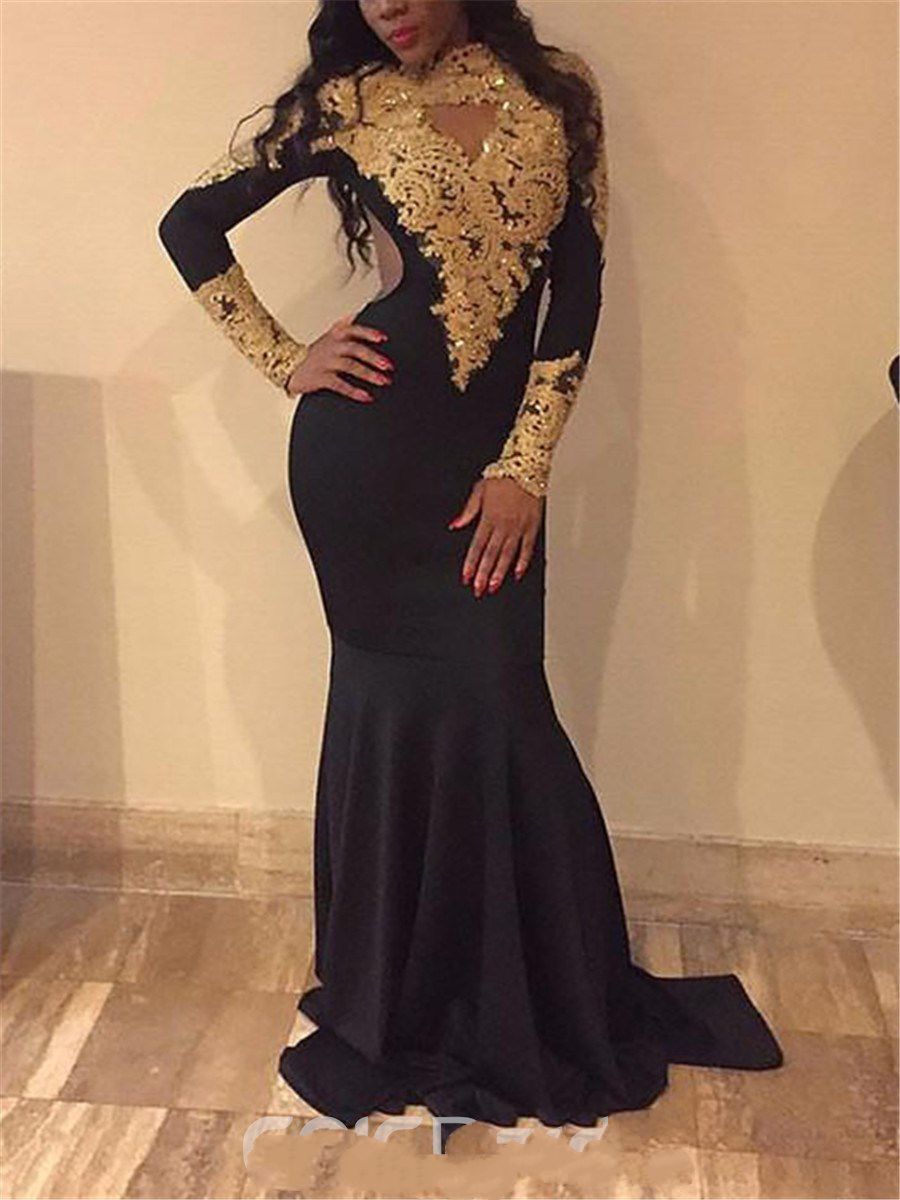 black and gold occasion dress