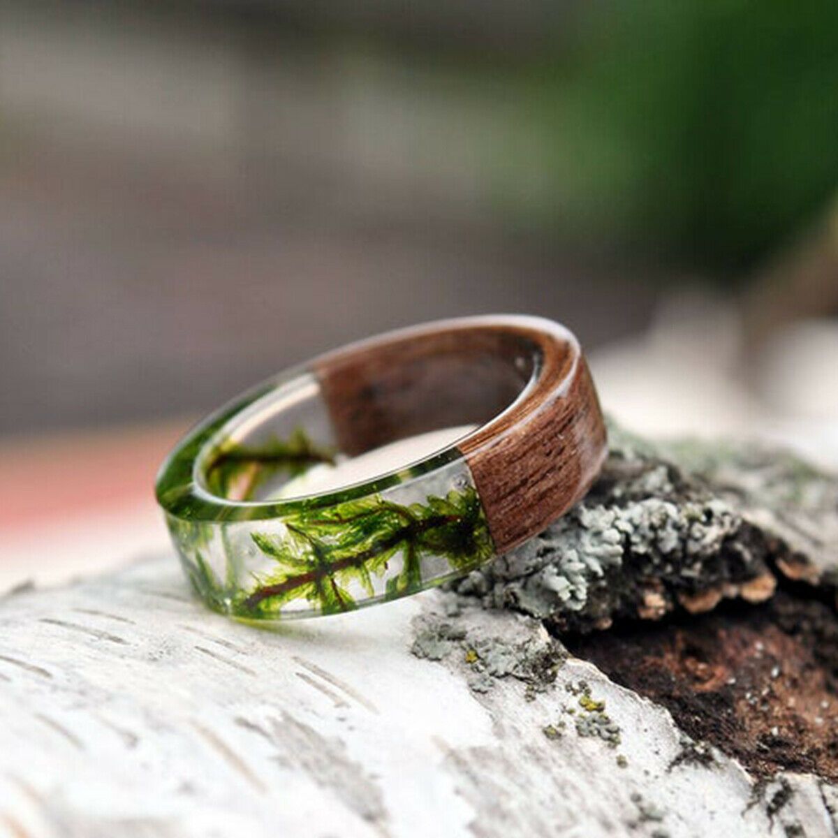 Autumn: Hand Carved Tree Bark Textured Wedding Band | Ken & Dana