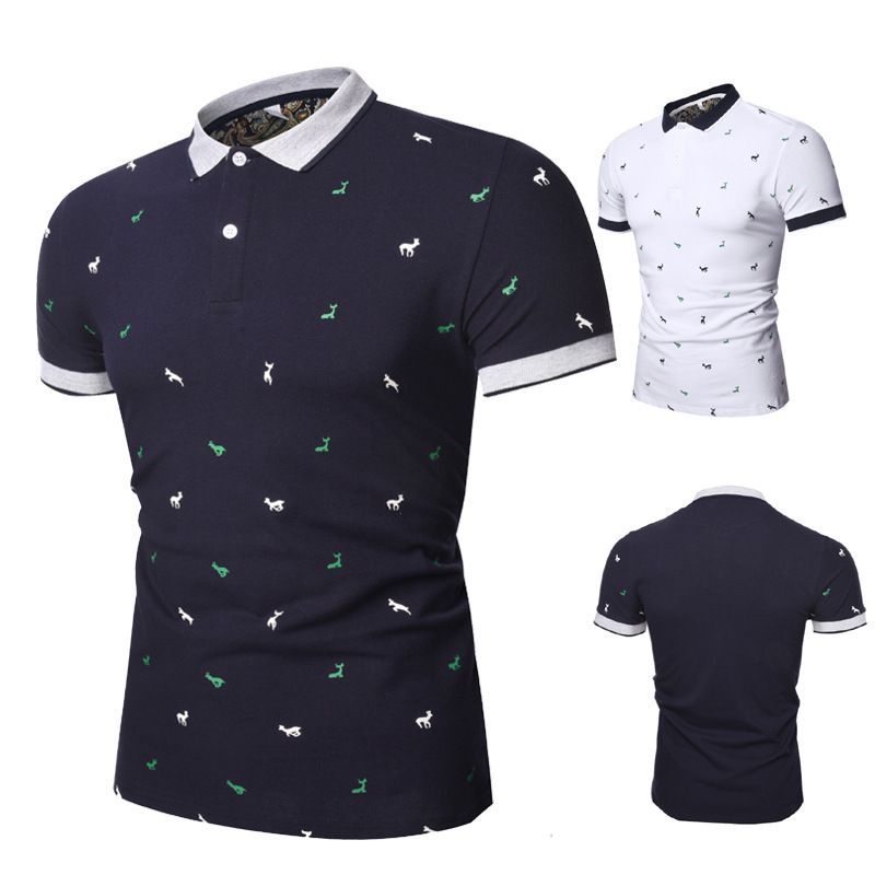 Compre Deerlet Dos Desenhos Animados Impresso Camisa Polo Dos Homens New Slim Fit Polos Hombre Camisa De Manga Curta Casual Respiravel Polo Masculino 1101 Pl22 De Lzssing 107 8 Pt Dhgate Com