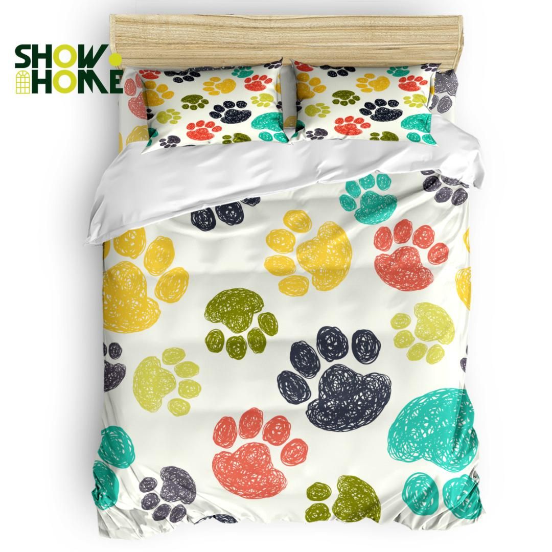 Showhome Duvet Cover Set Colour Dog Print Duvet Cover