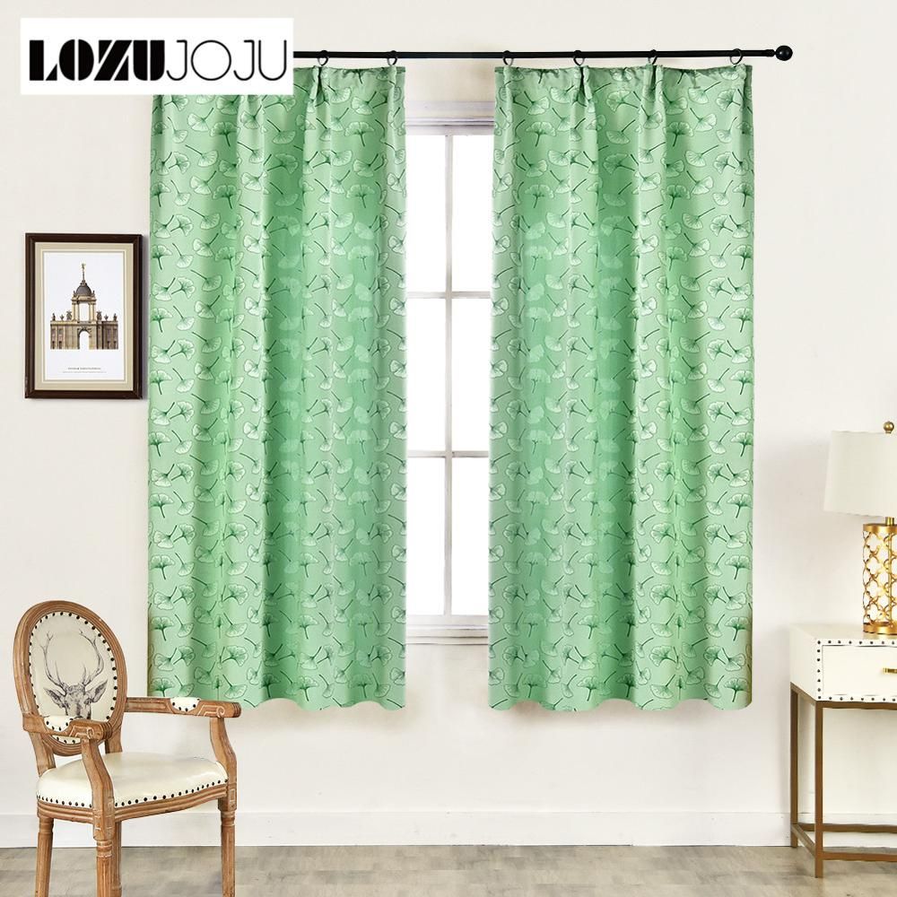 2019 Lozujoju Ginkgo Leaves Jacquard Short Curtains Kitchen Windows Bedroom Pastoral Draperies Modern Decor Semi Shade Tape From Aliceer 46 36